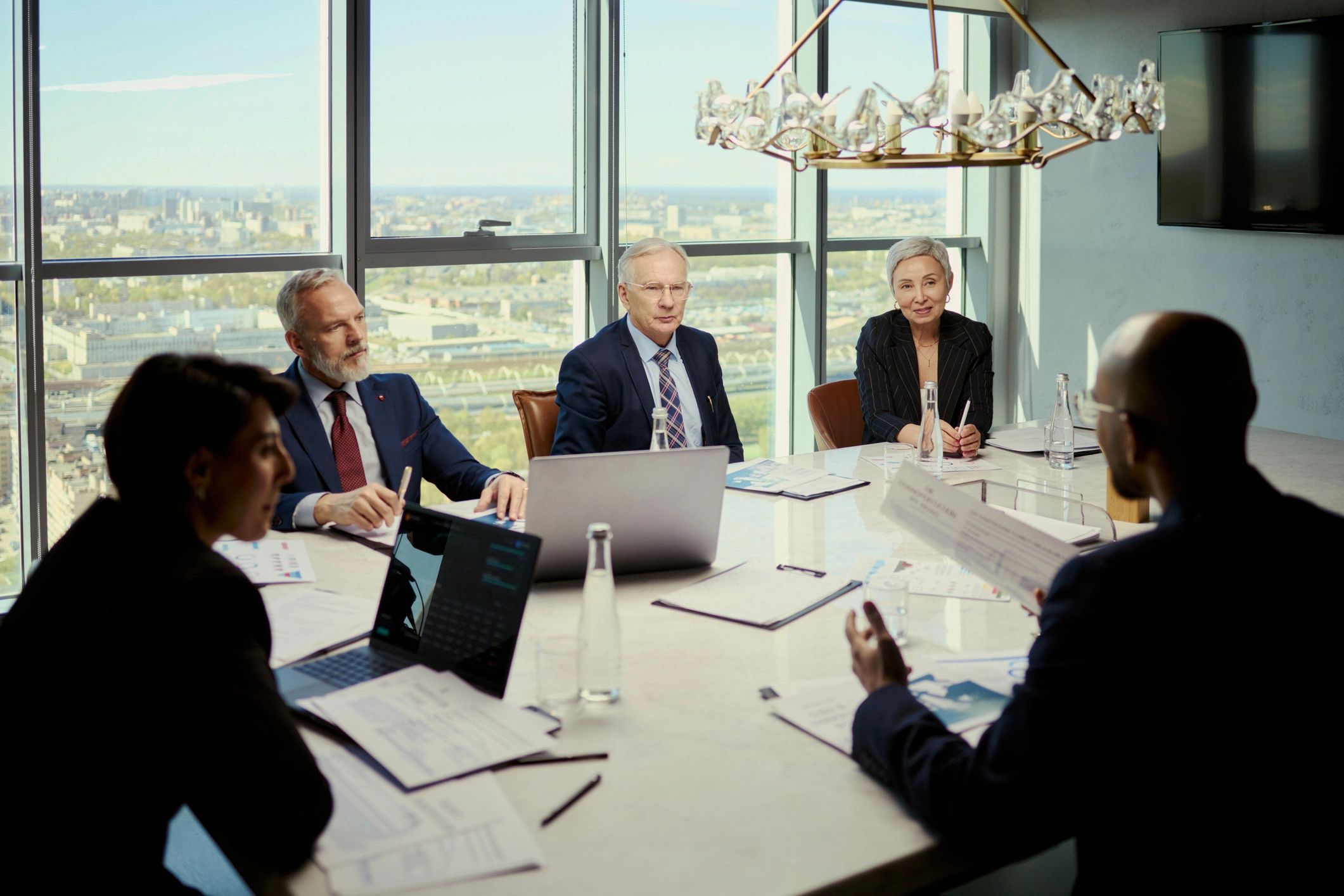 Municipal professionals collaborating in a strategic planning meeting